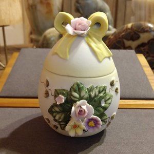 Vintage Lefton China Bisque Porcelain Egg